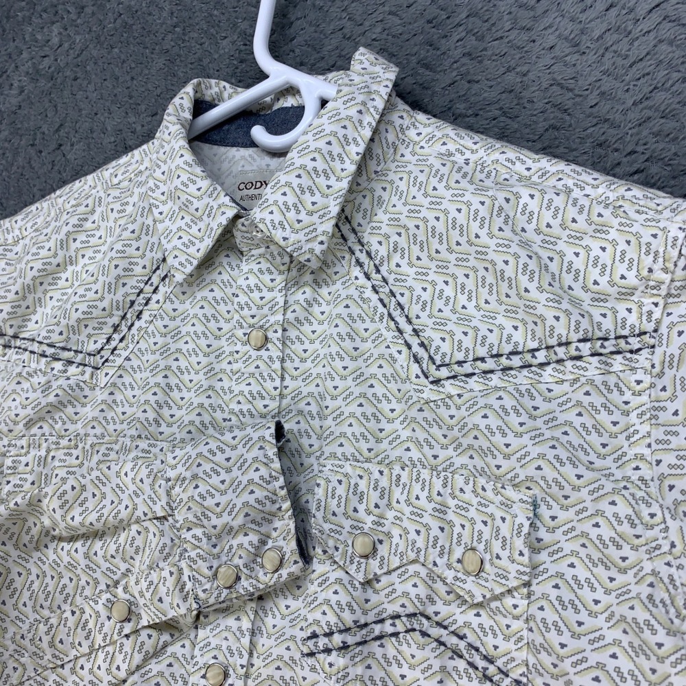 Cody James Shirt Men's Small Pearl Snap Western‎ Geometric Print Long Sleeve *